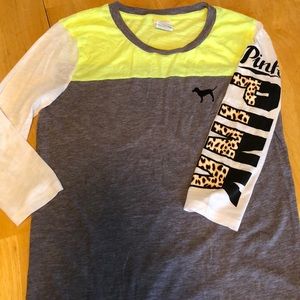 Pink 3/4 sleeve T-shirt